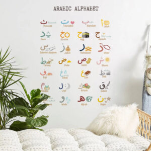 Autocollant muraux pour bien apprendre l’alphabet islamique